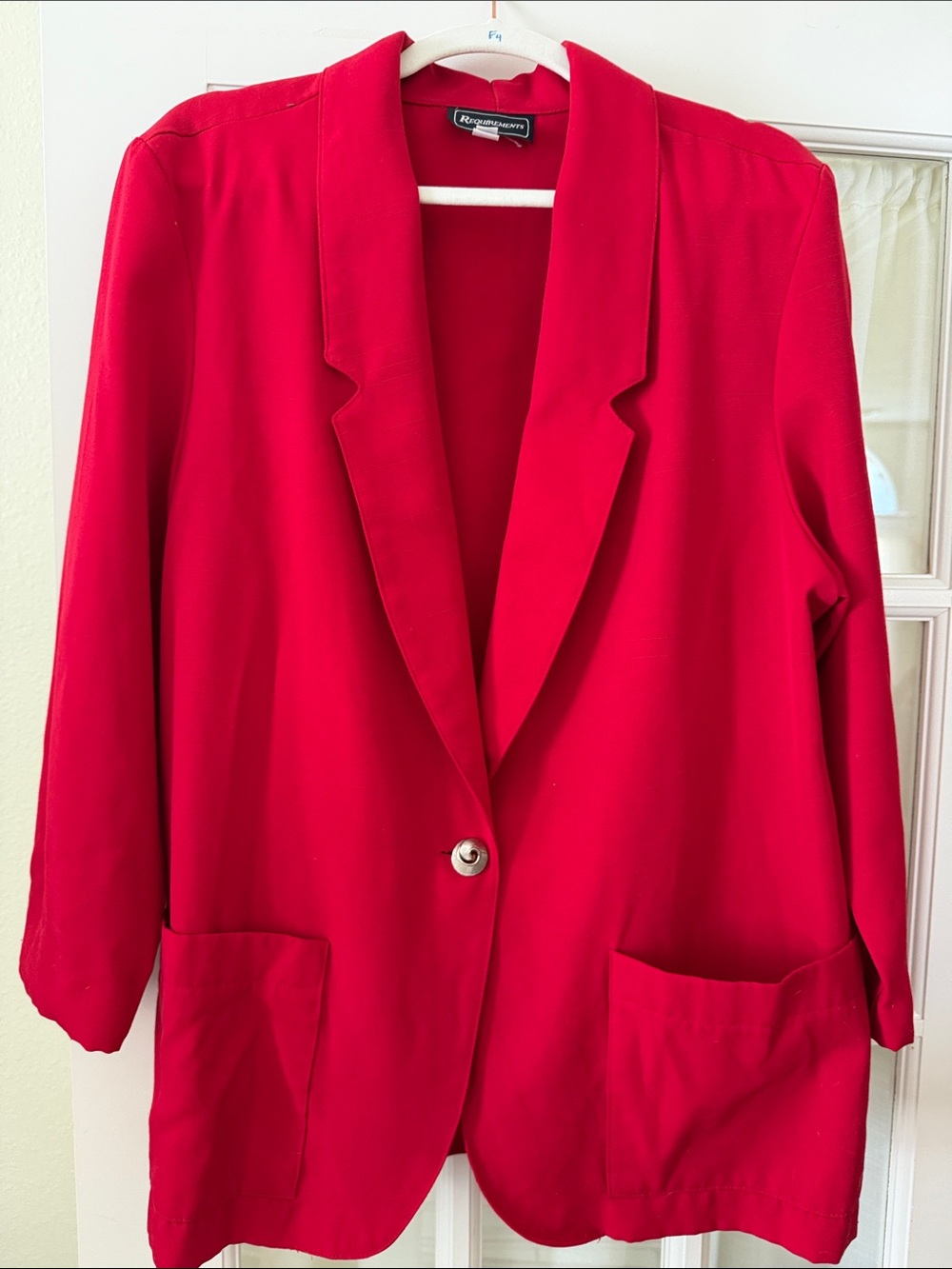 Rene Ruiz Vibrant Red Single-Button Blazer
